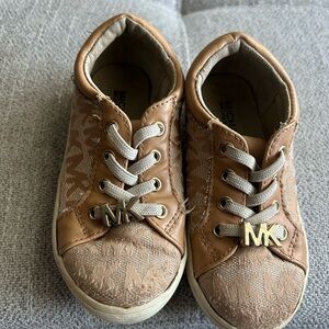 Michael Kors Kids Tan Brown MK Logo Lace-Up Sneakers